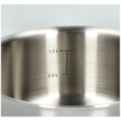 Steelpan met glazen deksel, 3-laags, rvs, PFAS-vrij, Ø16 cm