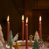 Stekers voor jaarring/adventsring, kerstfiguurtjes, hout, set van 5