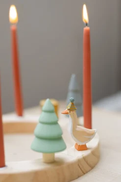 Stekers voor jaarring, Feest!, hout, set van 4
