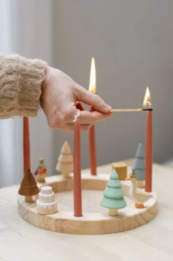 Stekers voor jaarring, Feest!, hout, set van 4