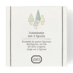 Stekers voor jaarring, hout, bomen, set van 4