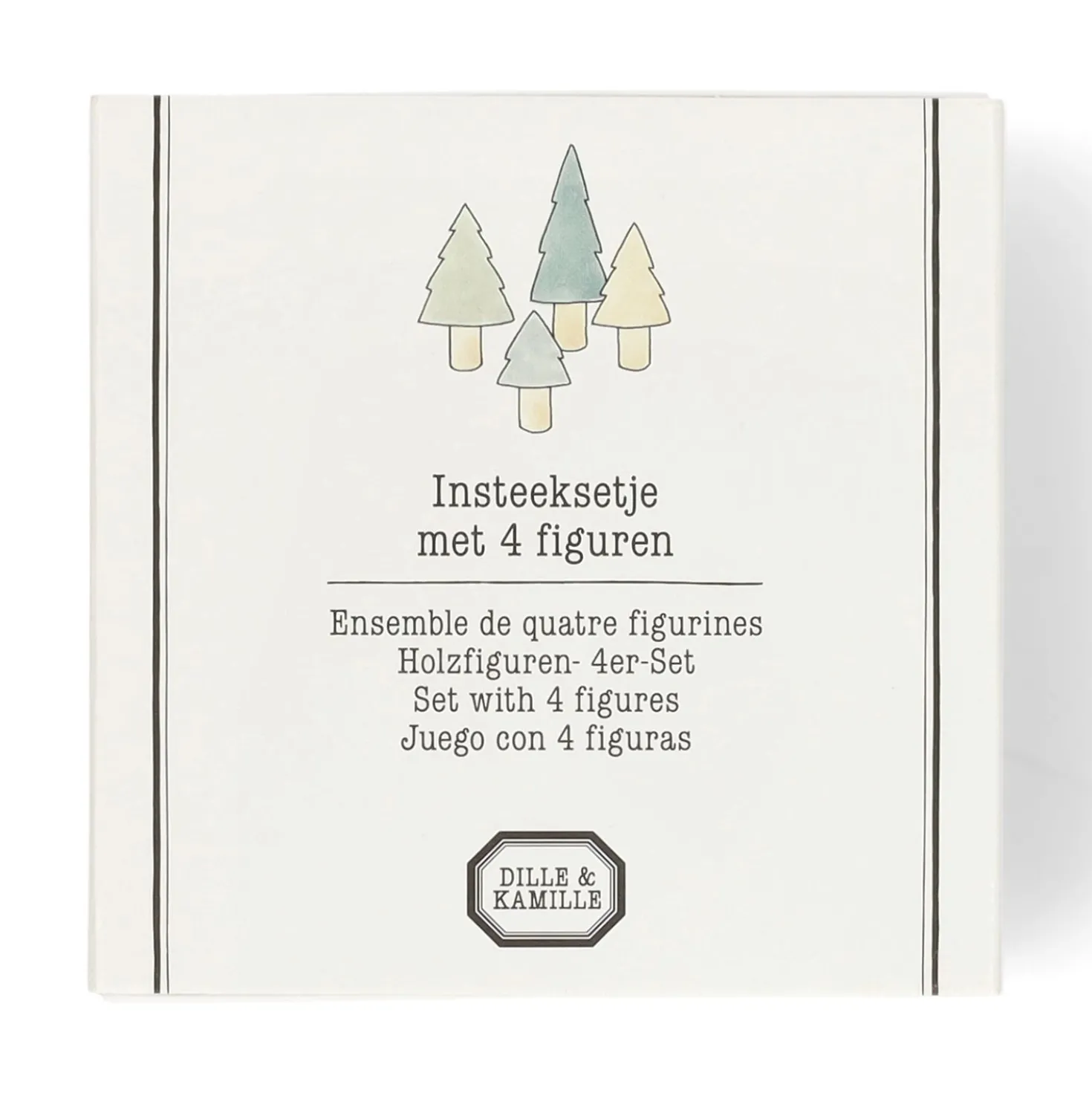 Stekers voor jaarring, hout, bomen, set van 4