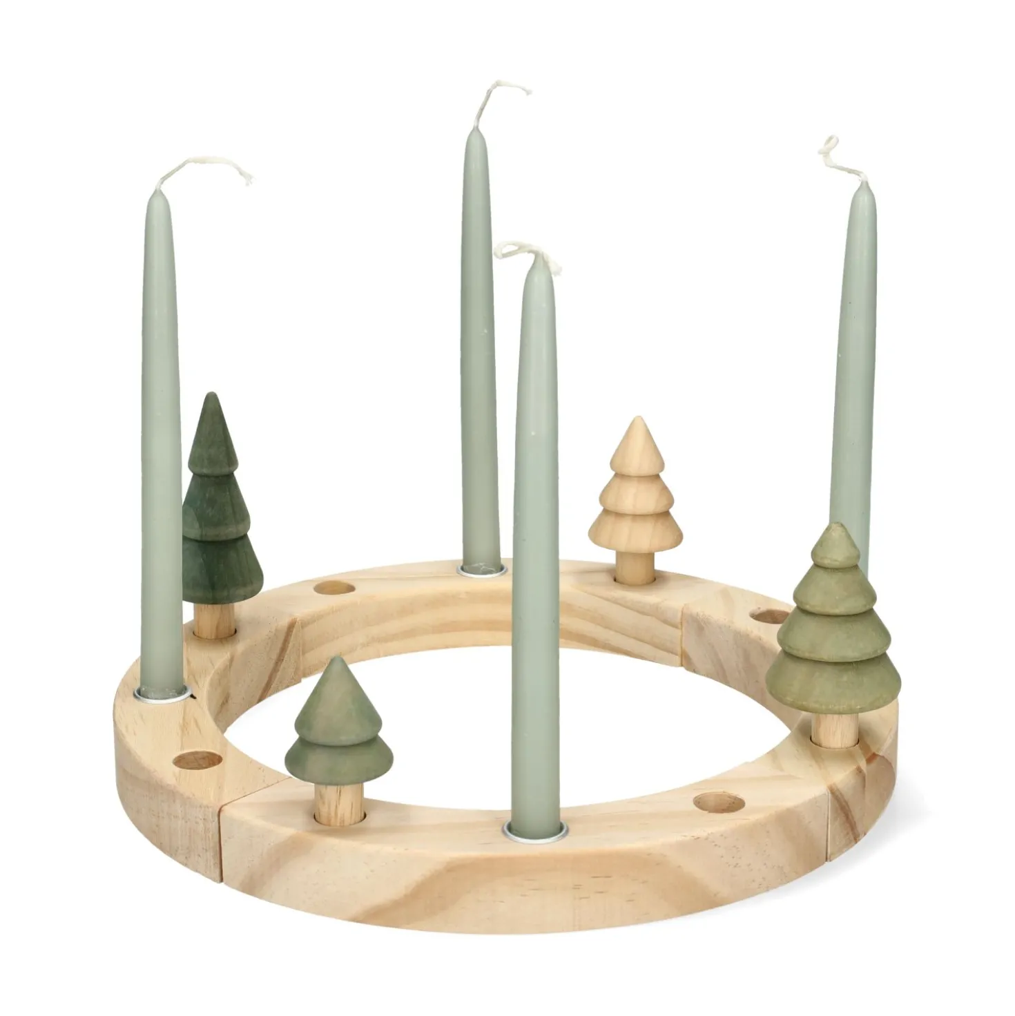 Stekers voor jaarring, hout, bomen, set van 4