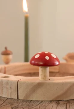 Stekers voor jaarring, hout, herfst, set van 4