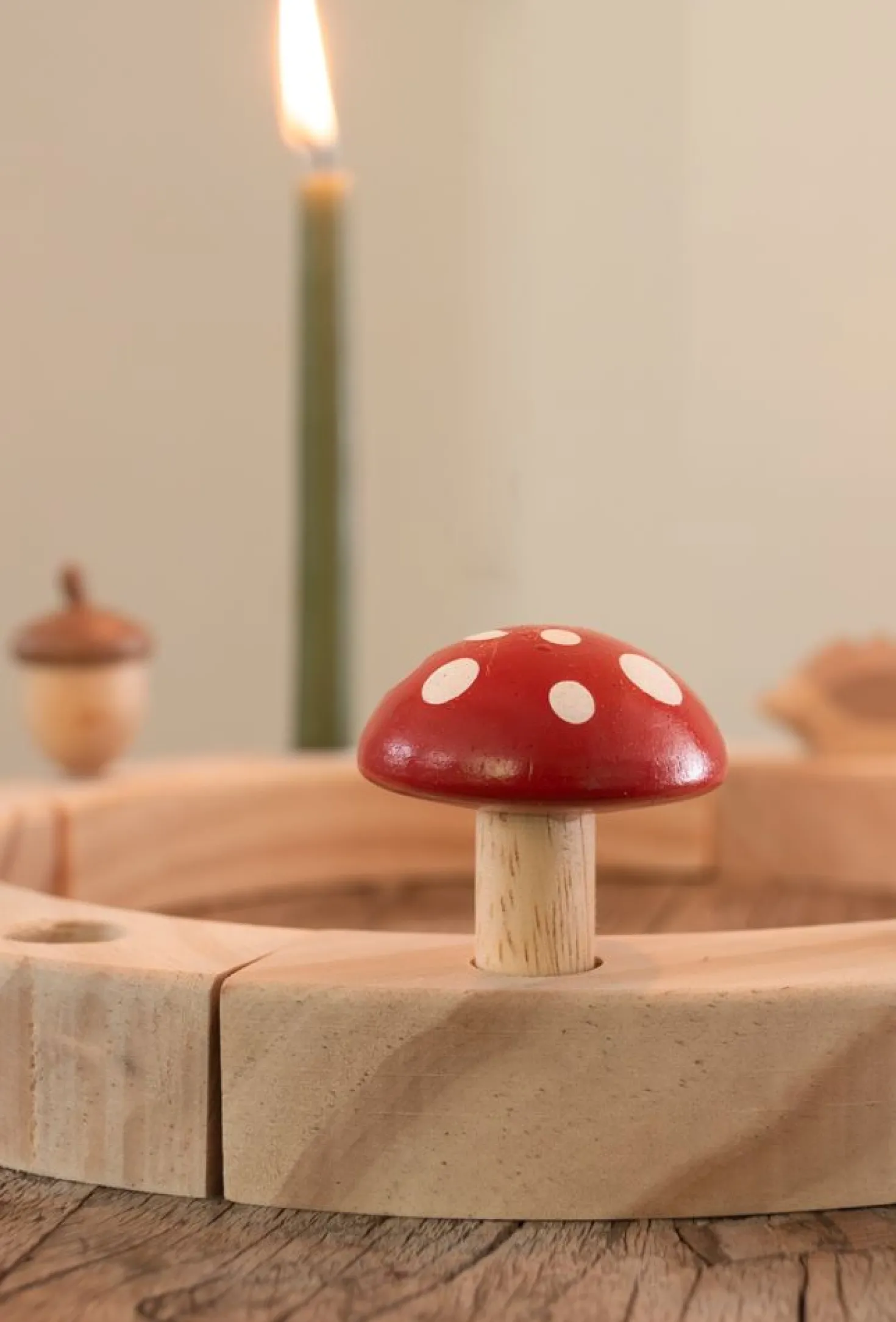 Stekers voor jaarring, hout, herfst, set van 4