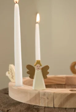 Stekers voor jaarring, hout, kerst, set van 4