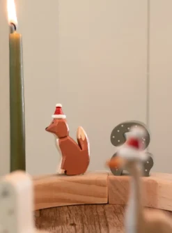 Stekers voor jaarring, hout, kerstmis, set van 4