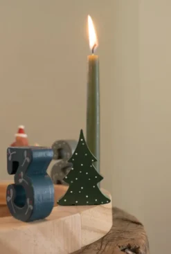 Stekers voor jaarring, hout, kerstmis, set van 4