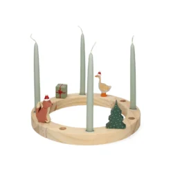 Stekers voor jaarring, hout, kerstmis, set van 4