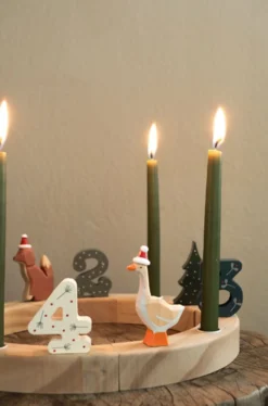Stekers voor jaarring, hout, kerstmis, set van 4