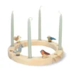 Stekers voor jaarring, hout, vogels, set van 4