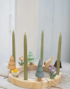 Stekers voor jaarring, lente, hout, set van 4