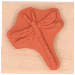 Stempel, berkenhout, libelle, 3,5 x 3,5 cm
