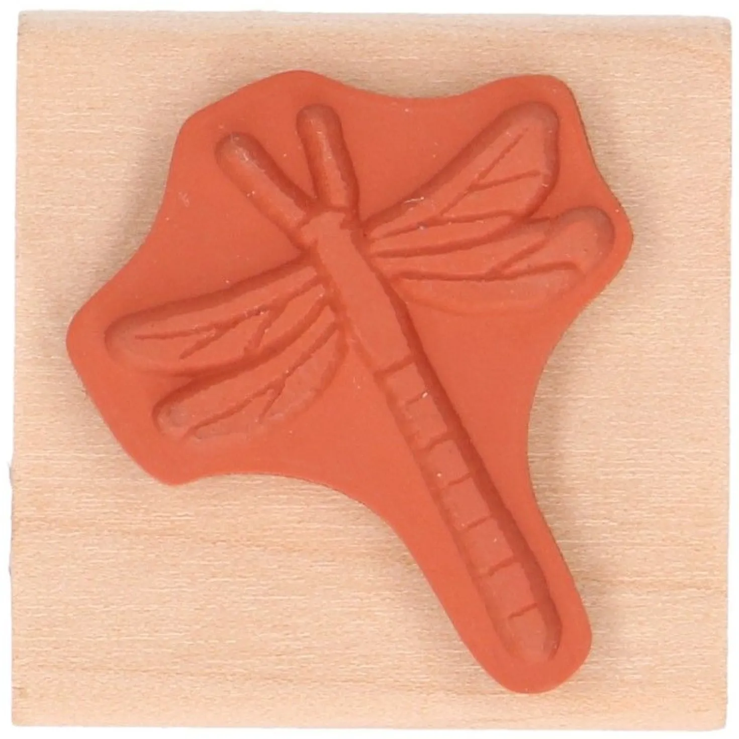 Stempel, berkenhout, libelle, 3,5 x 3,5 cm