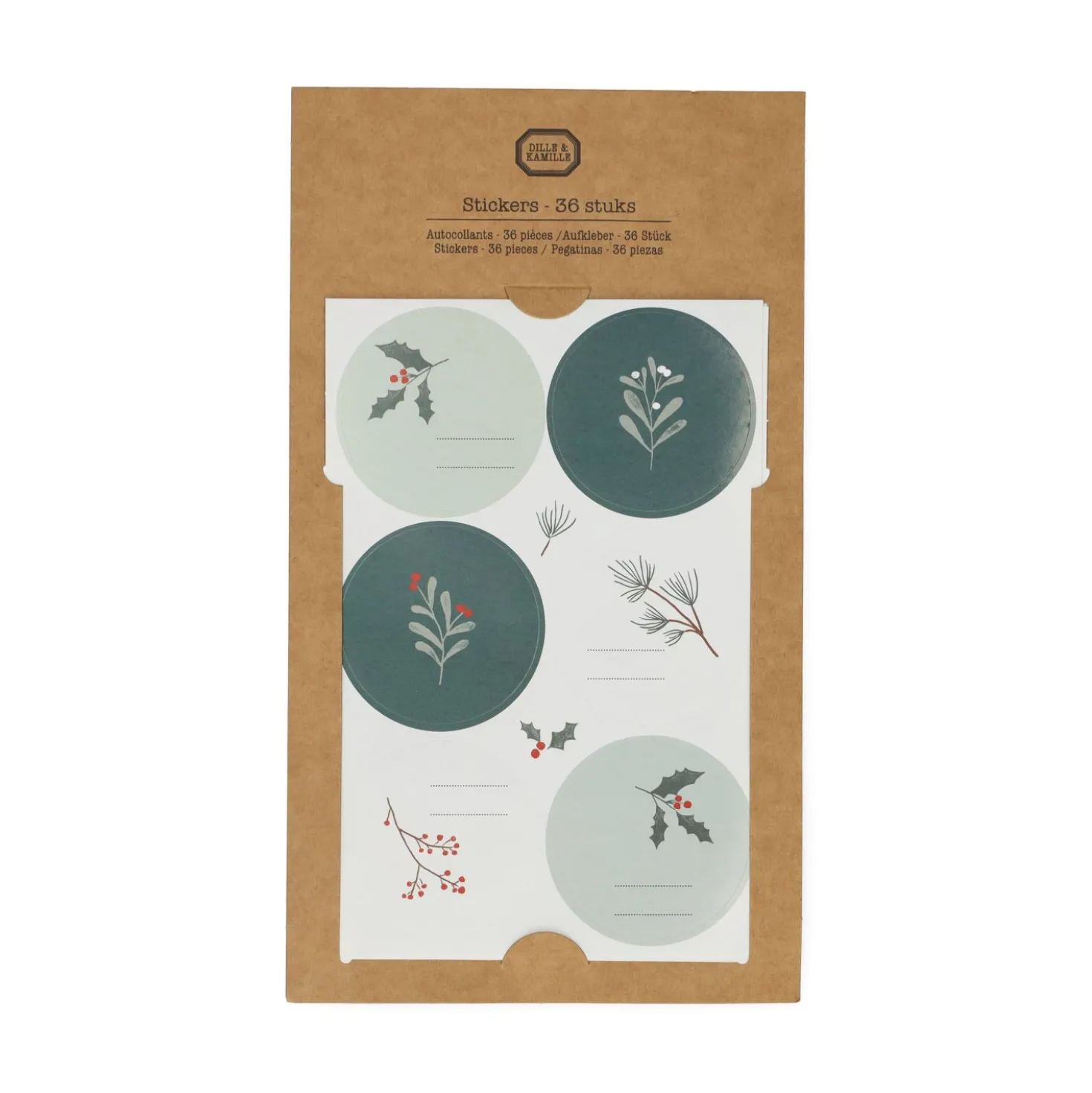 Stickers, kersttakjes, 36 stuks