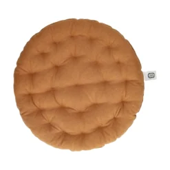 Stoelkussen, bio-katoen, amandelbruin, Ø40 cm