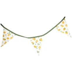 Stoffen vlaggenlijn, GOTS bio-katoen, citroenen, grote vlag, 6,3 meter
