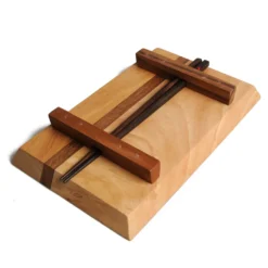 Sushiplankje met eetstokjes, rubberhout, 25 x 15,5 cm