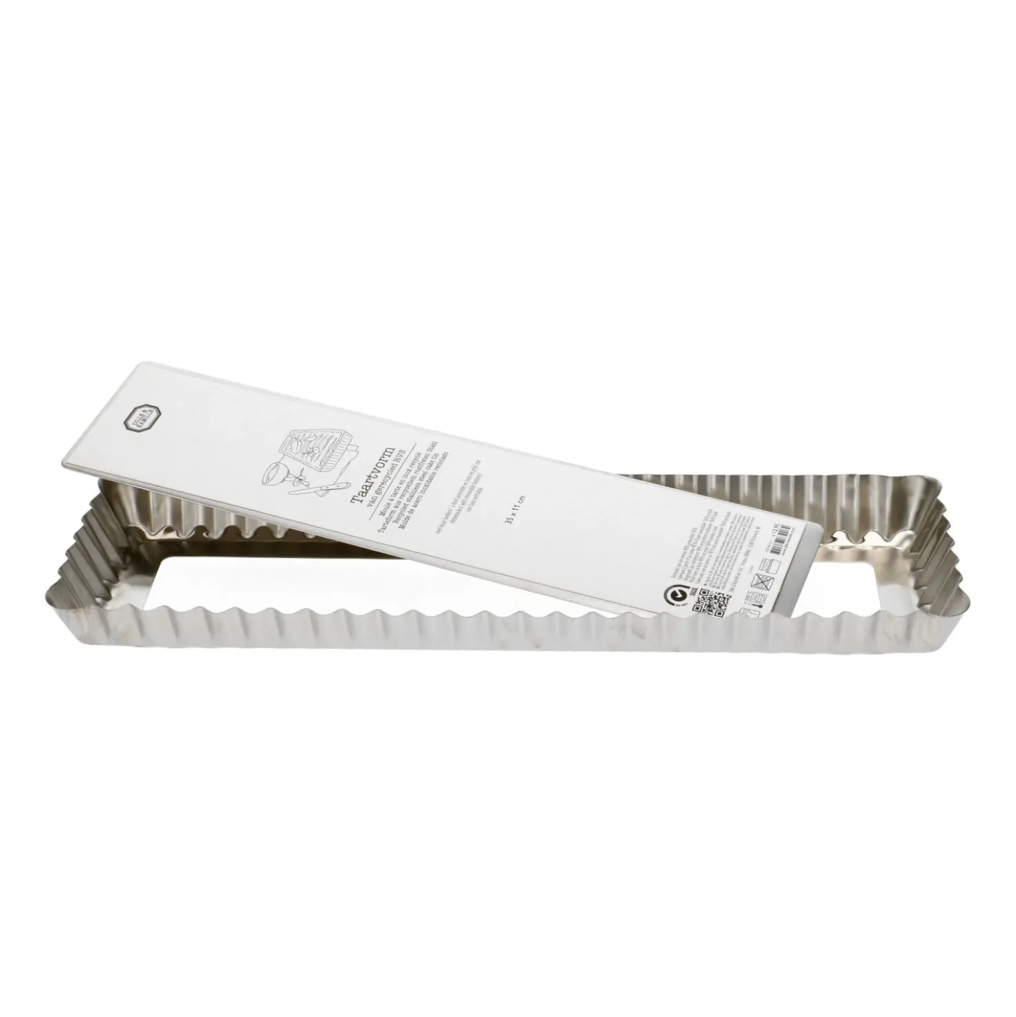 Taartvorm, gerecycled rvs, PFAS-vrij, losse bodem, 35 cm x 11 cm