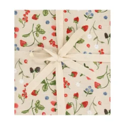 Tafelkleed, GOTS bio-katoen, rood fruit, 145 x 250 cm
