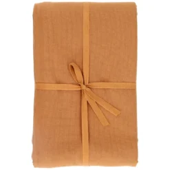 Tafelkleed rond, GOTS bio-katoen, amandelbruin, Ø180 cm