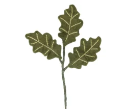 Tak met eikenblad, vilt, groen, 28 cm