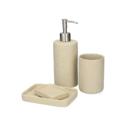Tandenborstelbeker, beige spikkel, keramiek