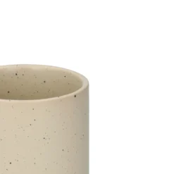 Tandenborstelbeker, beige spikkel, keramiek
