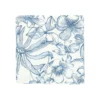 Theedoek, bio-katoen, blauwe bloemen, 50 x 70 cm