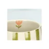 Theemok, steengoed, groen gestreept, Ø 9,5 cm