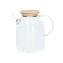 Theepot met bamboe deksel, glas, 1,6 l