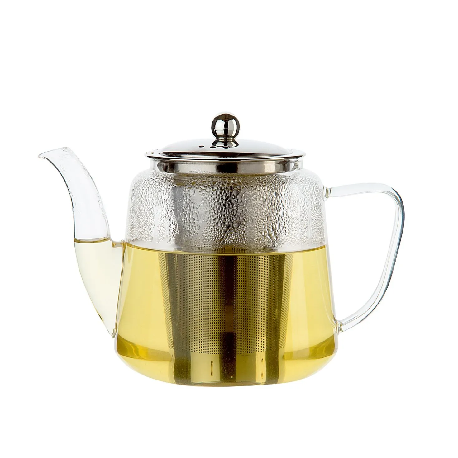 Theepot met theezeefje, recht, glas, 1,1 l