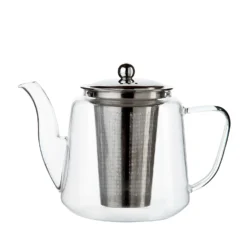 Theepot met theezeefje, recht, glas, 1,1 l