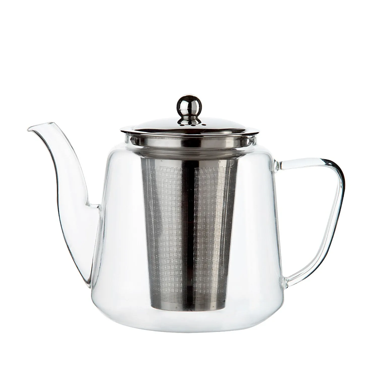 Theepot met theezeefje, recht, glas, 1,1 l