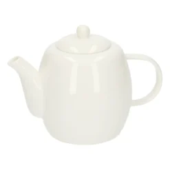Theepot, organisch, porselein, wit, 1,2 liter