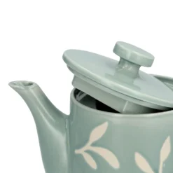 Theepot, steengoed, blauw, takjes, 1 liter
