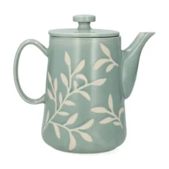 Theepot, steengoed, blauw, takjes, 1 liter