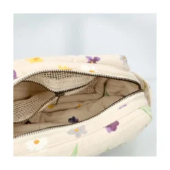 Toilettas, GOTS bio-katoen, lentebloemen, 20 x 12 x 9 cm