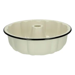 Tulbandvorm, emaille, zwart/wit, Ø 25 cm