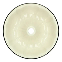 Tulbandvorm, emaille, zwart/wit, Ø 25 cm