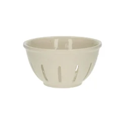 Uitlekbakje fruit, steengoed, beige, spikkel, Ø 14 cm