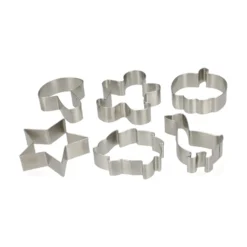 Uitsteekvormen, recycled rvs, set van 6