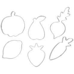 Uitsteekvormen, recycled rvs, groente & fruit, set van 6