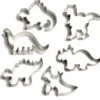 Uitsteekvormen voor Dinosauruskoekjes, RVS, set van 6 stuks