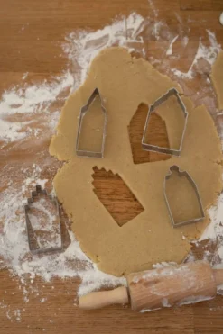 Uitsteekvorm huisje, recycled rvs, 4 stuks