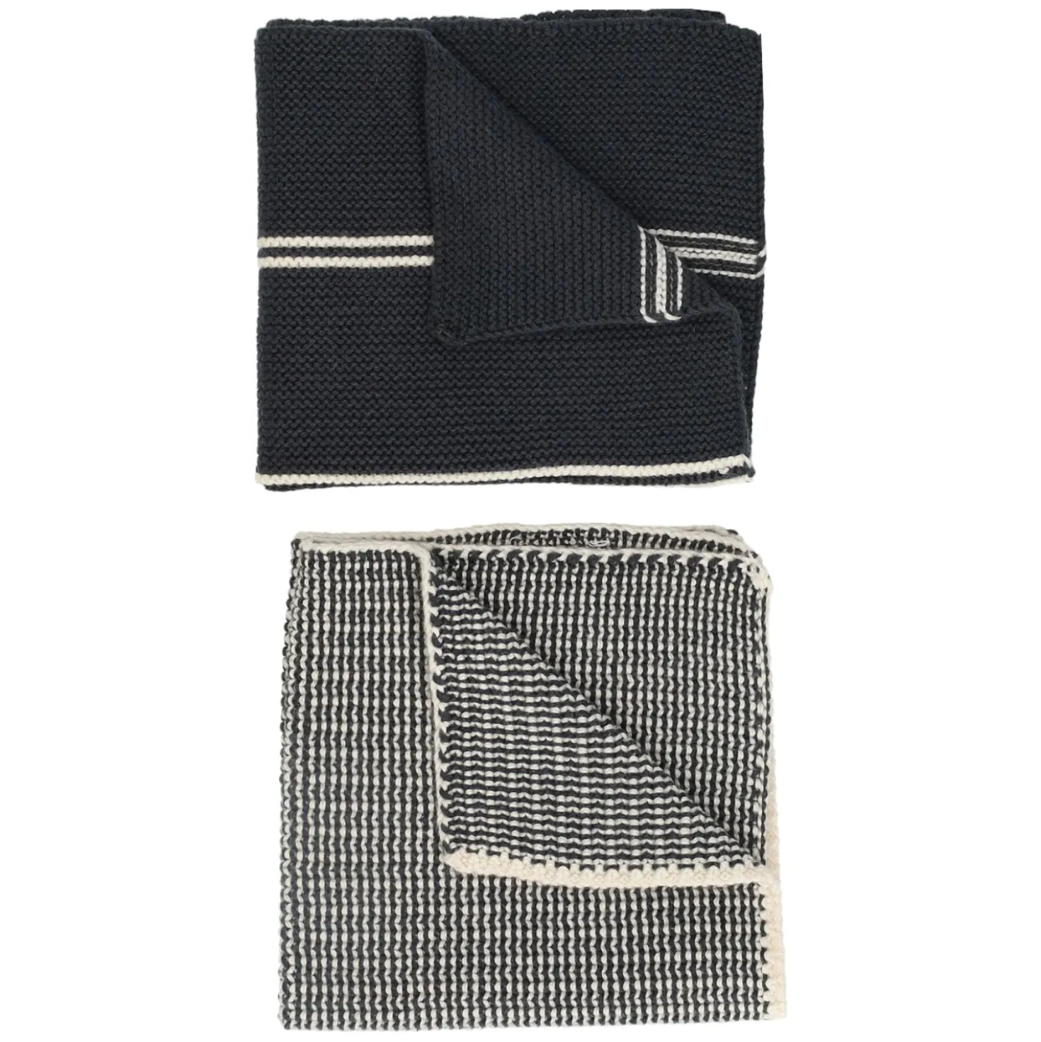 Vaatdoekjes, gebreid katoen, donkergrijs, 2 stuks, set 2, 25 x 25 cm
