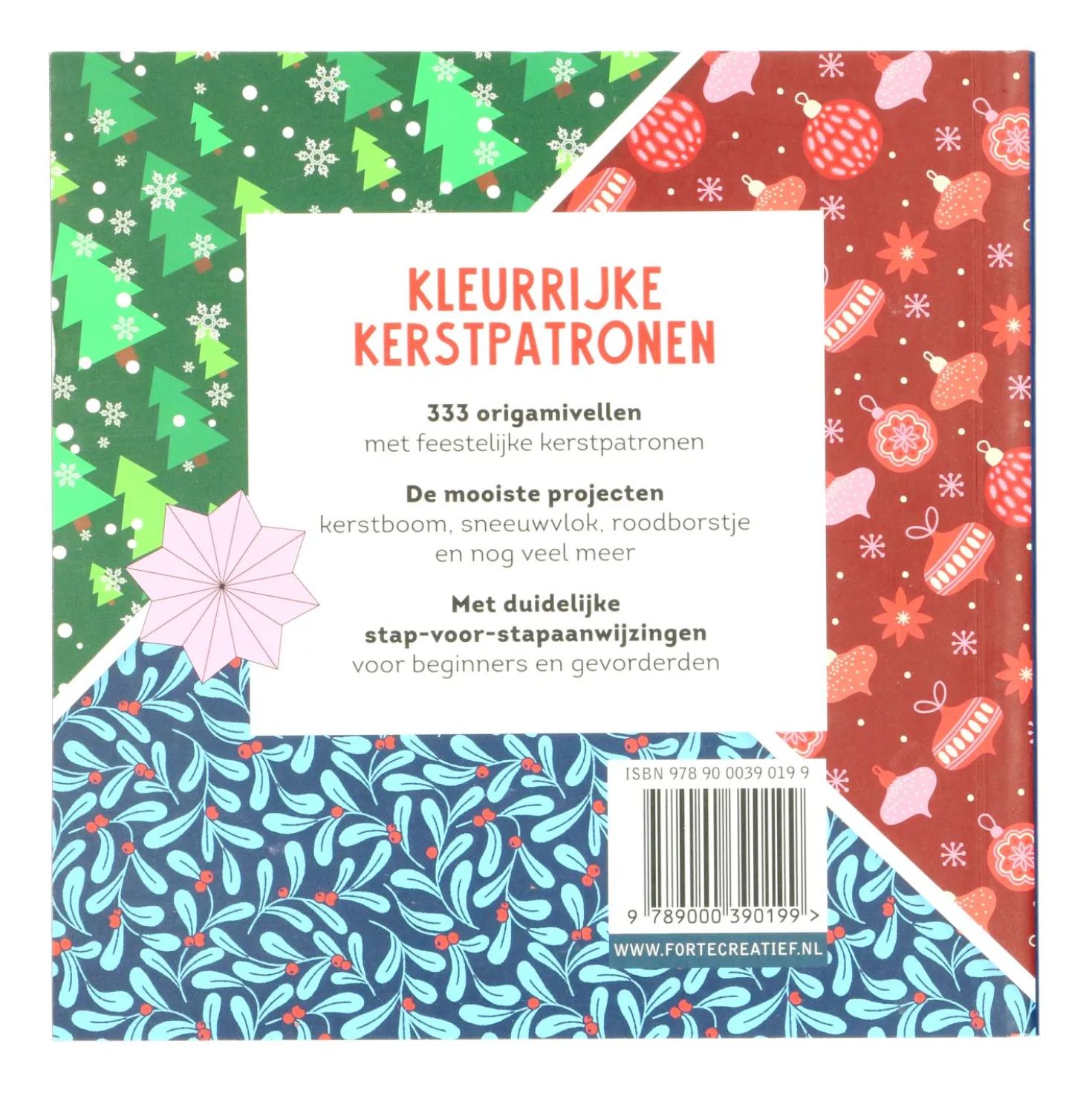 333 vellen origami papier, kleurrijke kerst
