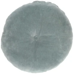 Velours kussen, bio-katoen, blauw, rond, Ø 40 cm