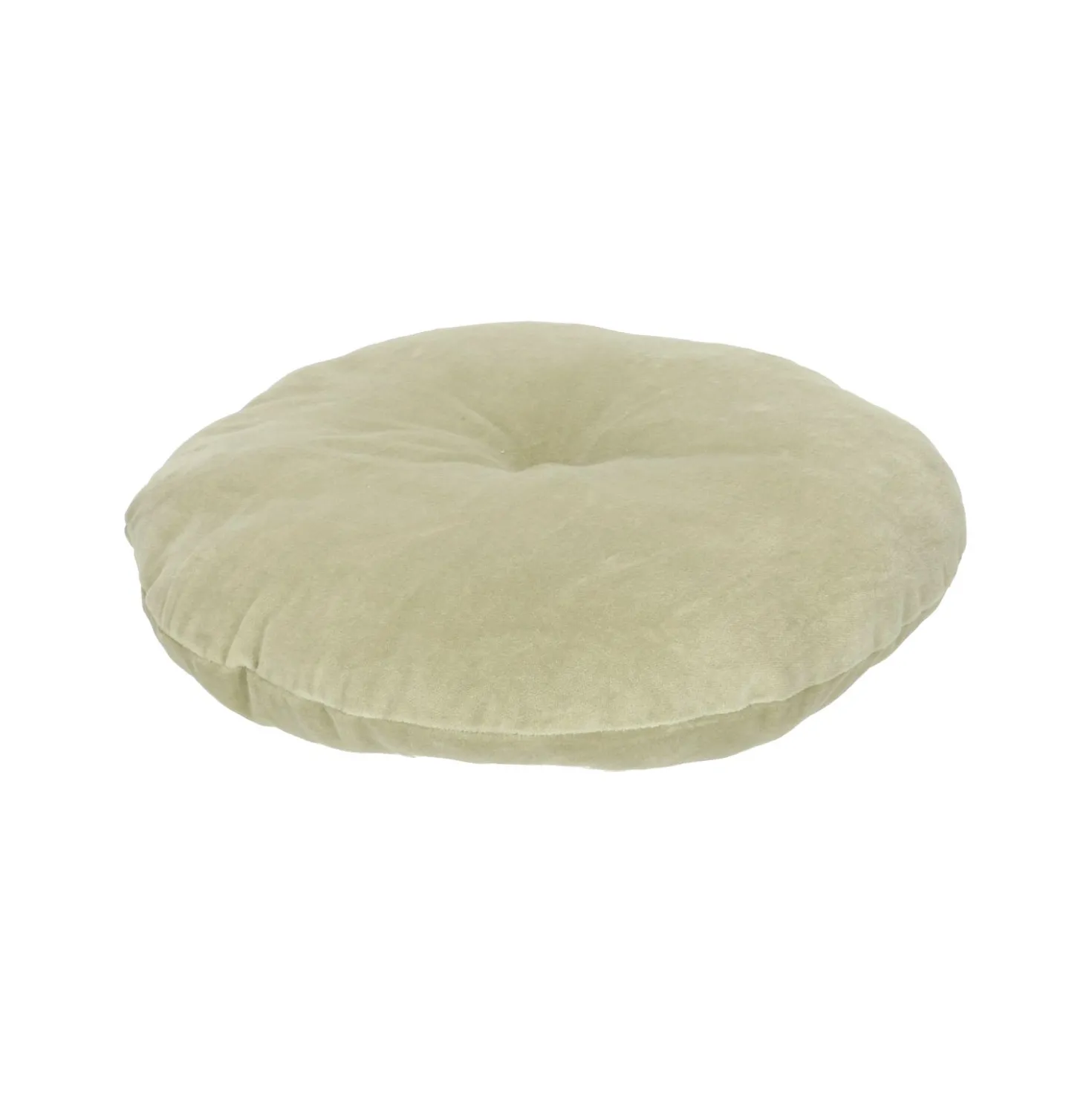 Velours kussen, bio-katoen, celadon, rond