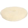 Velours kussen, bio-katoen, ecru, rond, Ø 40 cm